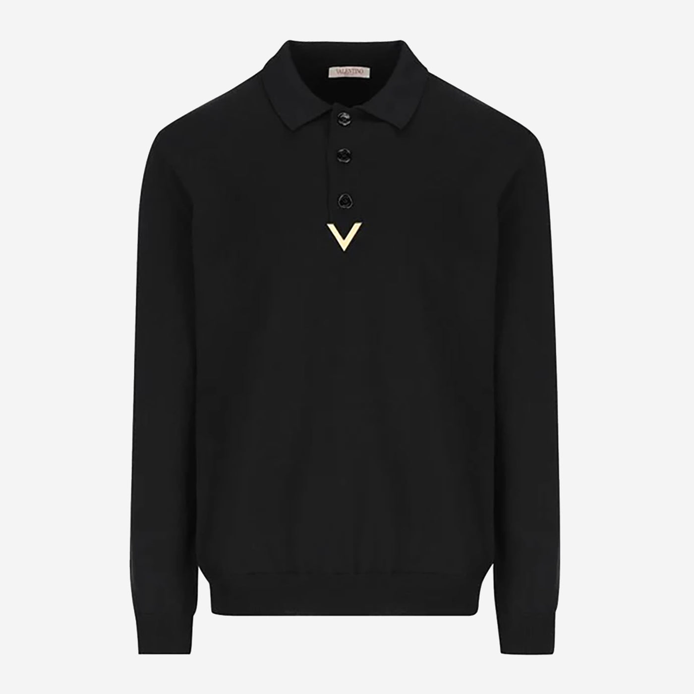 Valentino Garavani V Logo Long Sleeve Polo