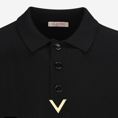 Valentino Garavani V Logo Long Sleeve Polo