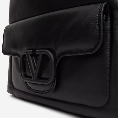 Valentino Garavani Nappa Leather Rubber Logo Backpack