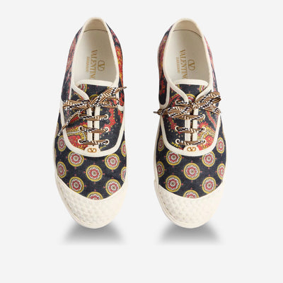 Valentino Garavani Voyage Imaginaire Denim Fabric Bay By Bay Sneaker