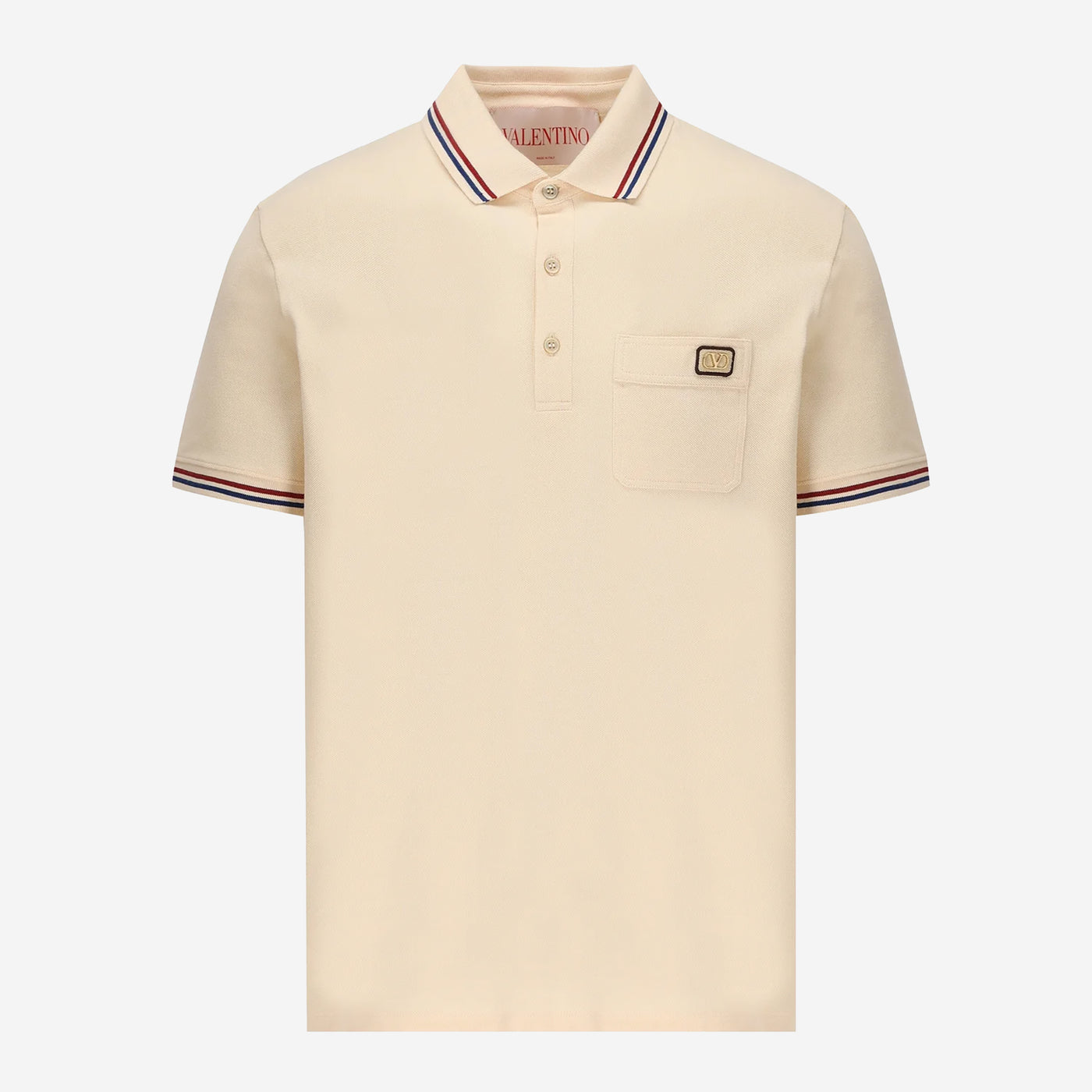 Valentino Cotton Piqué VLogo Patch Polo Shirt