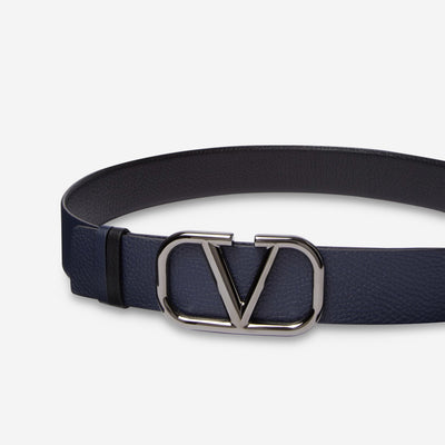 Valentino Garavani Elk Print Calf VLogo Signature Reversible Belt