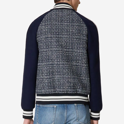 Valentino Garavani V Logo Cotton And Viscose Tweed Bomber Jacket