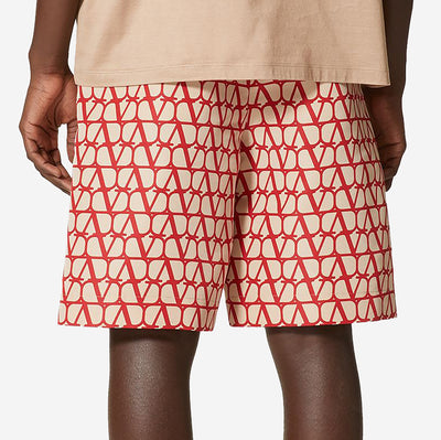 Valentino Toile Iconographe Print Silk Faille Burmuda Shorts